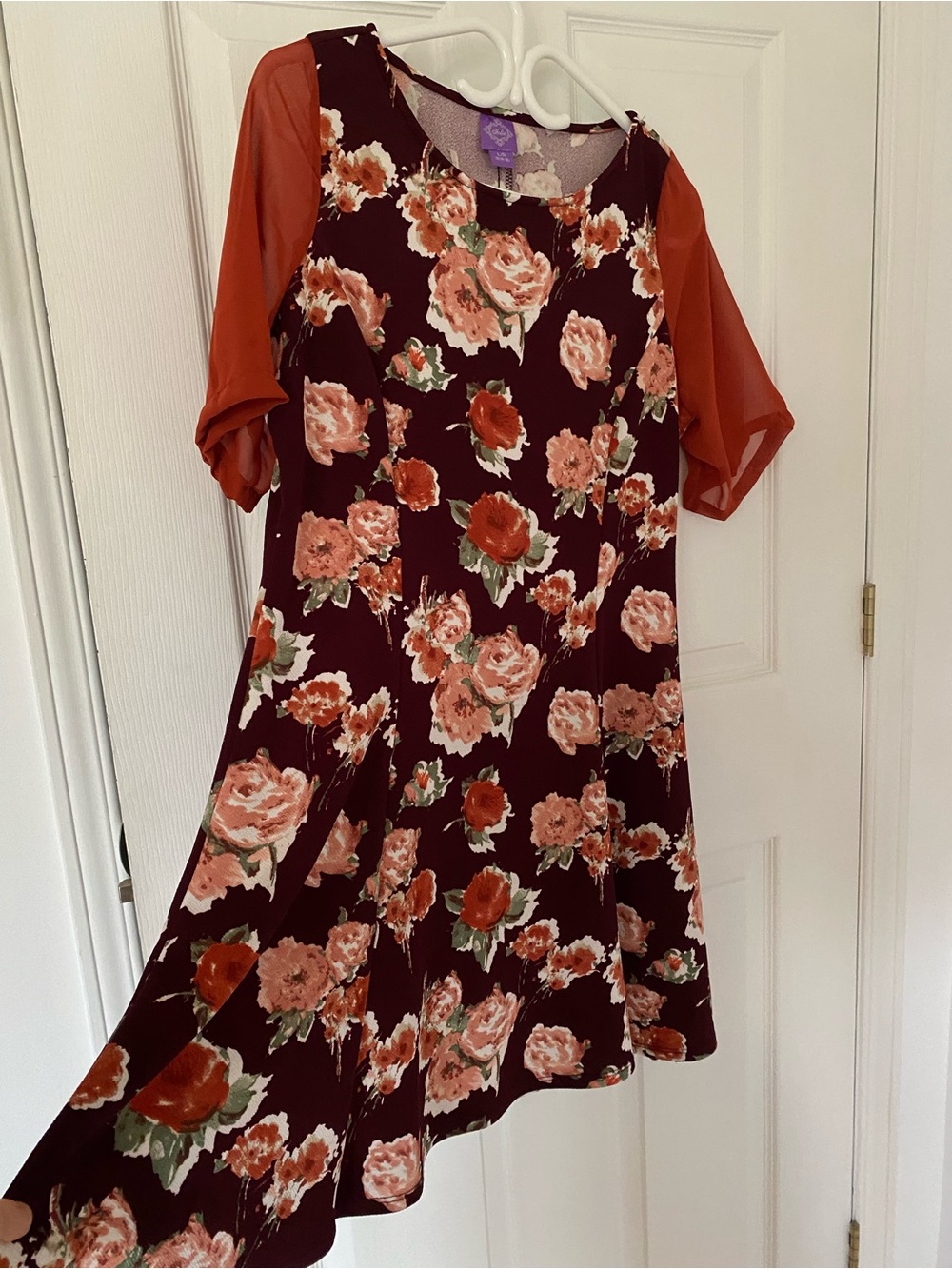 Vintage Jolie Dress in Floral Burgundy